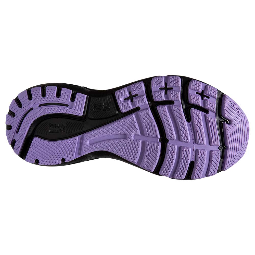 Women's Adrenaline GTS 23 Running Shoe - Grey/Black/Purple- Wide (D)