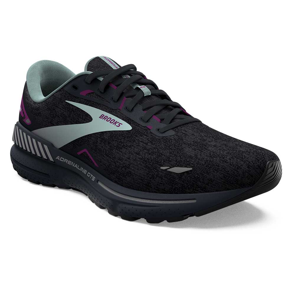 Women's Adrenaline GTS 23 Running Shoe - Black/Light Blue/Purple- Regular (B)