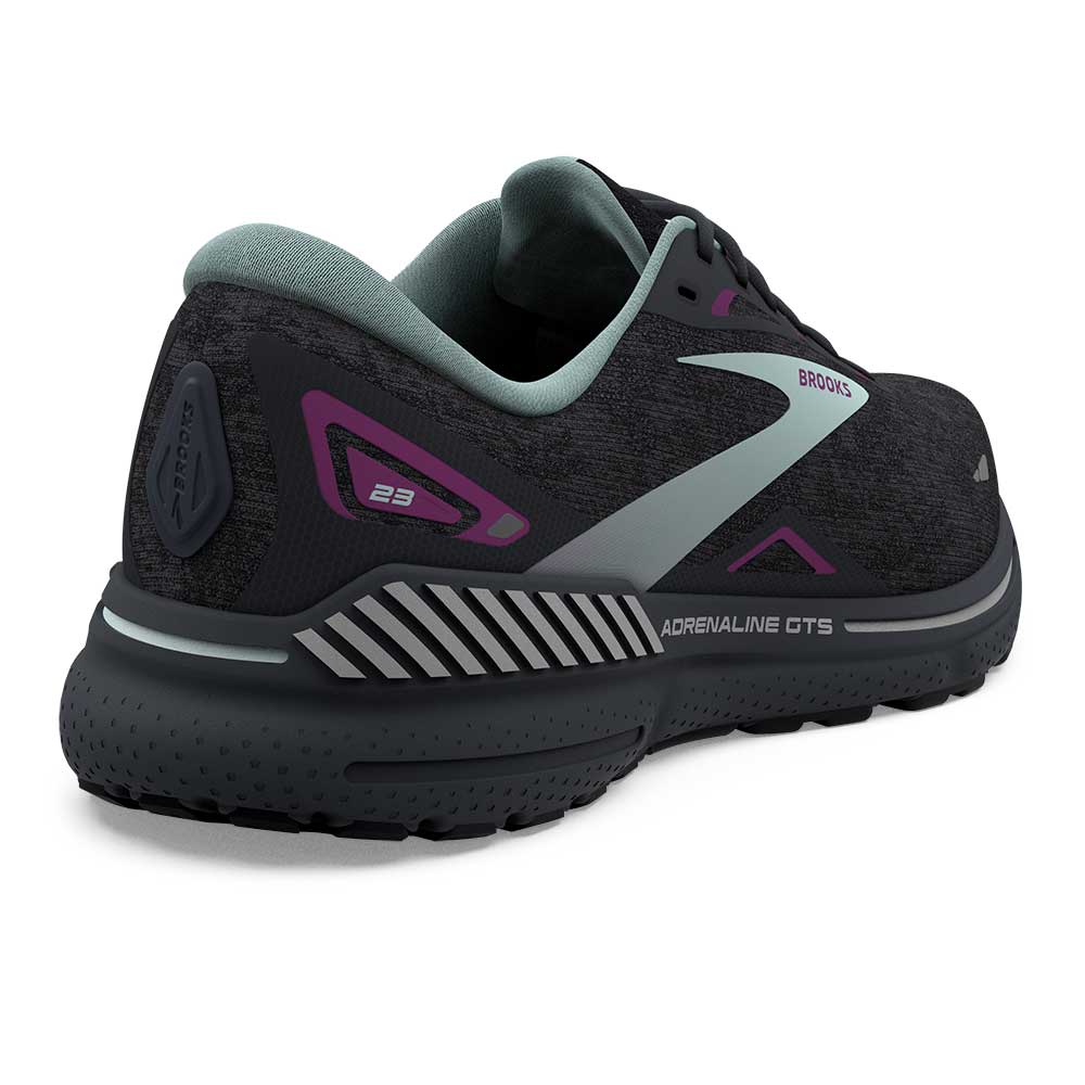 Women's Adrenaline GTS 23 Running Shoe - Black/Light Blue/Purple - Wide (D)