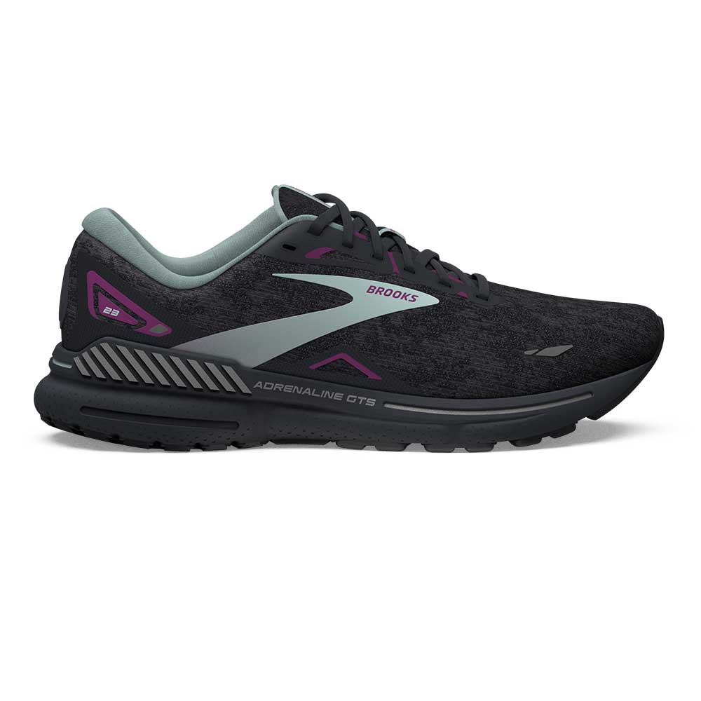 Women's Adrenaline GTS 23 Running Shoe - Black/Light Blue/Purple - Wide (D)