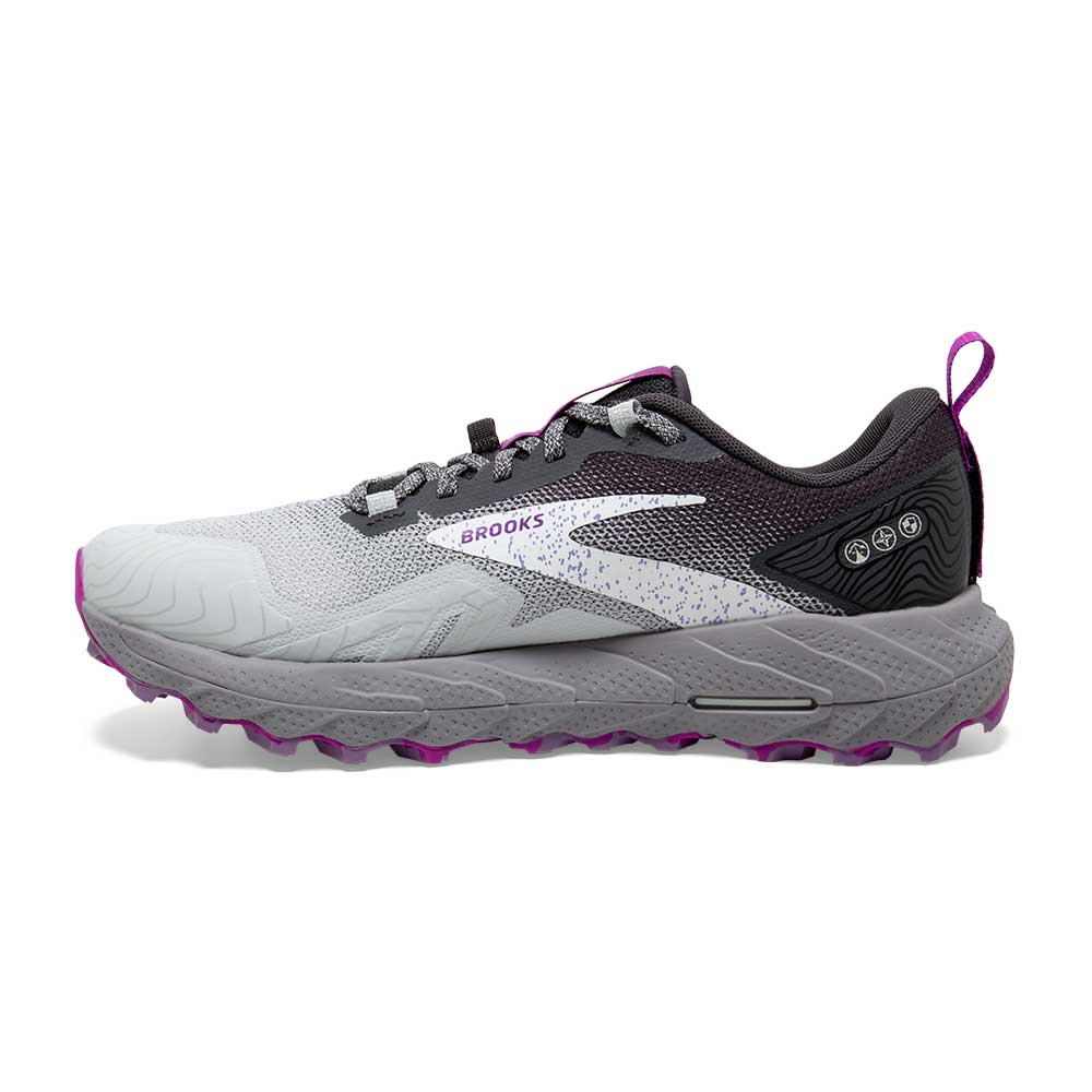 Women's Cascadia 17 Trail Running Shoe - Oyster/Blackened Pearl/Purple - Regular (B)