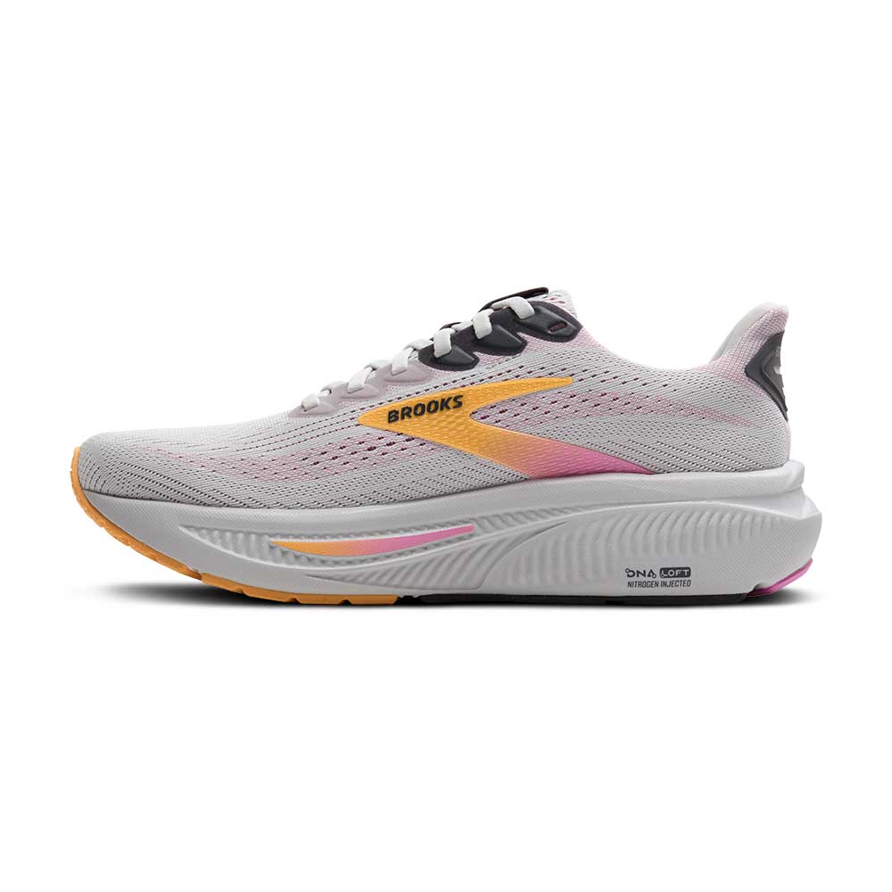 Women's Ghost 17 Running Shoe - Oyster/Apricot/Pink - Wide (D)