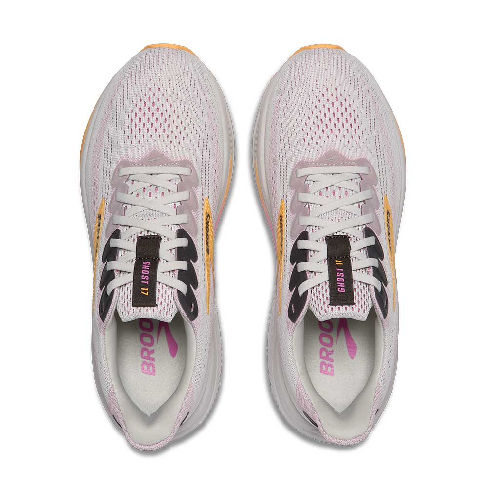 Women's Ghost 17 Running Shoe - Oyster/Apricot/Pink - Wide (D)