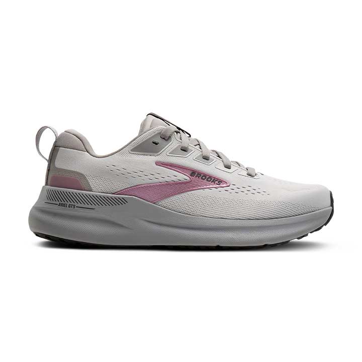 Women's Ariel GTS 26 Running Shoe - Oyster Mushroom/Alloy/Pink - Extra Wide (2E)