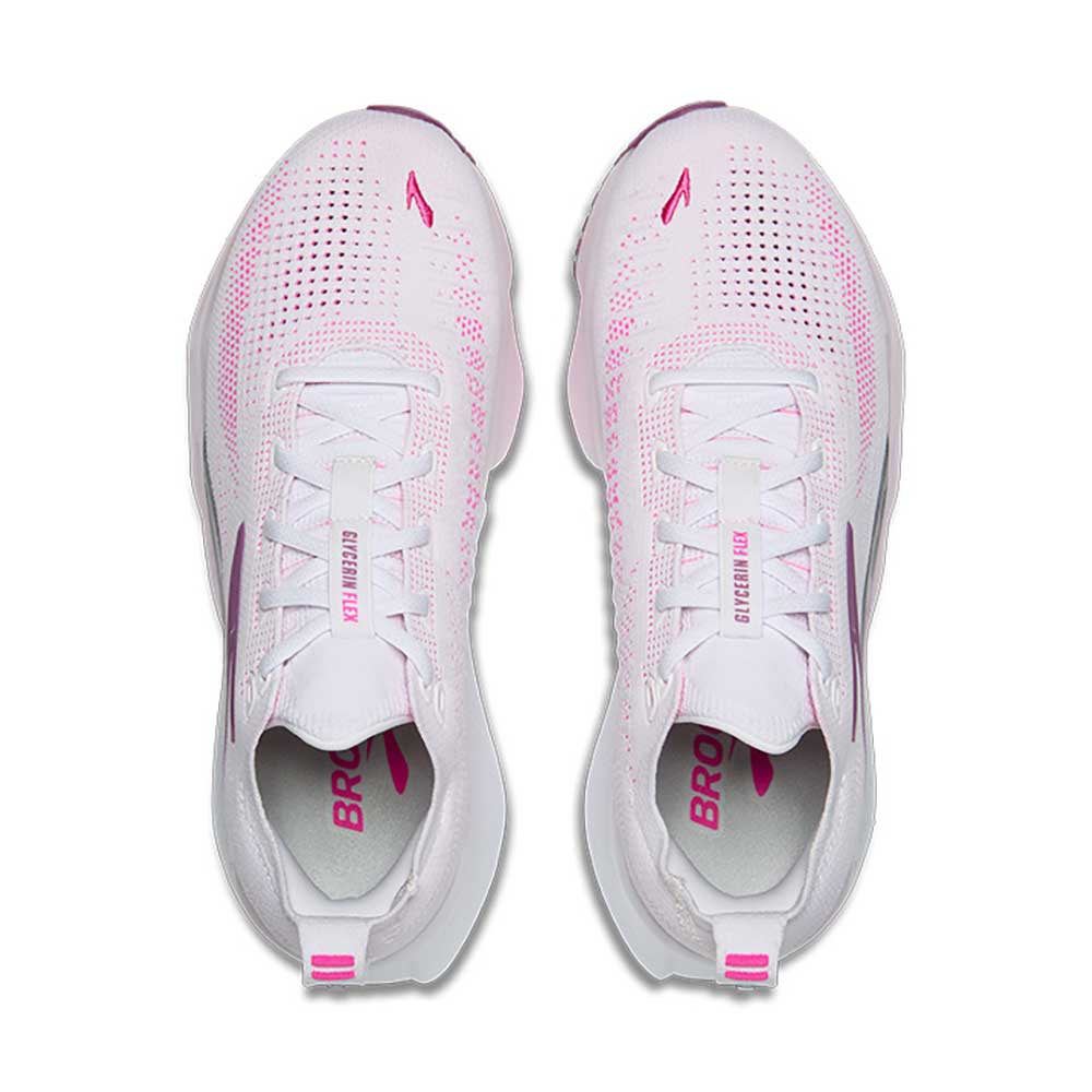 Women's Glycerin Flex Running Shoe - White/Cyber Pink/Argyle  - Regular (B)