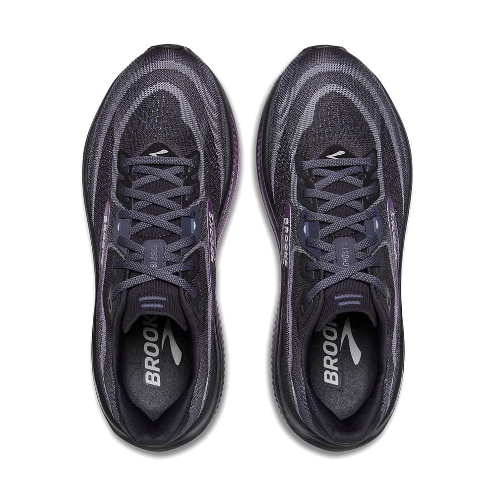 Women's Ghost 18 Running Shoe - Ebony/Folkstone/Metallic - Wide (D)