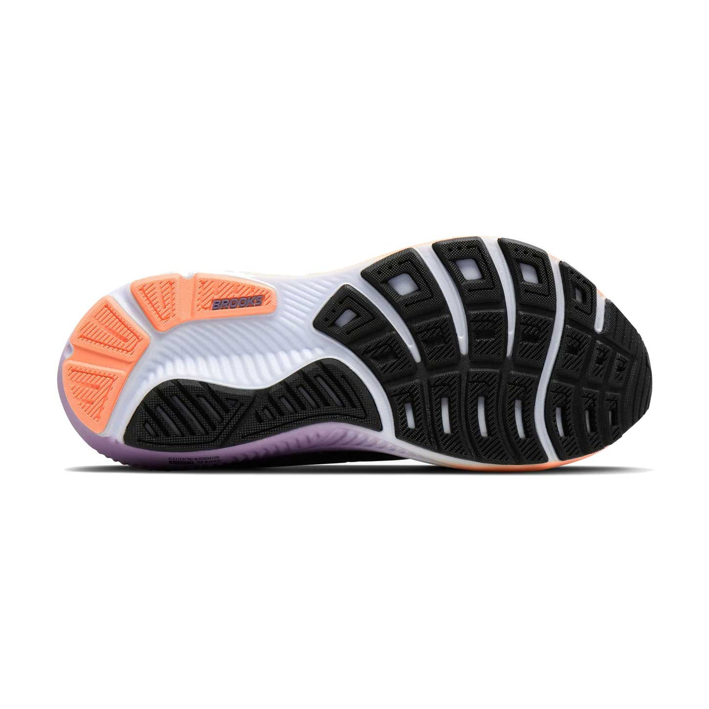 Women's Ghost 18 Running Shoe - Black/Mulled Grape/Peach - Regular (B)