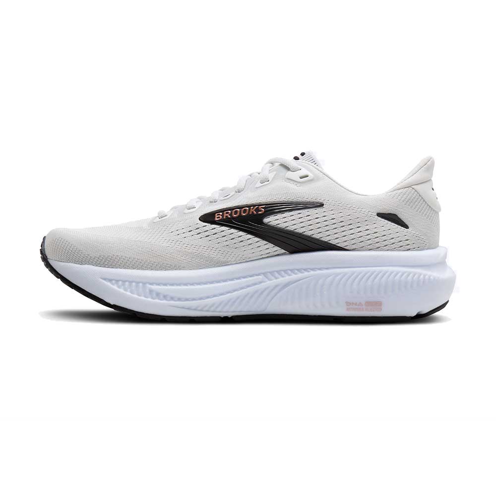 Women's Ghost 18 Running Shoe - White/Black/Rose Gold - Extra Wide (2E)