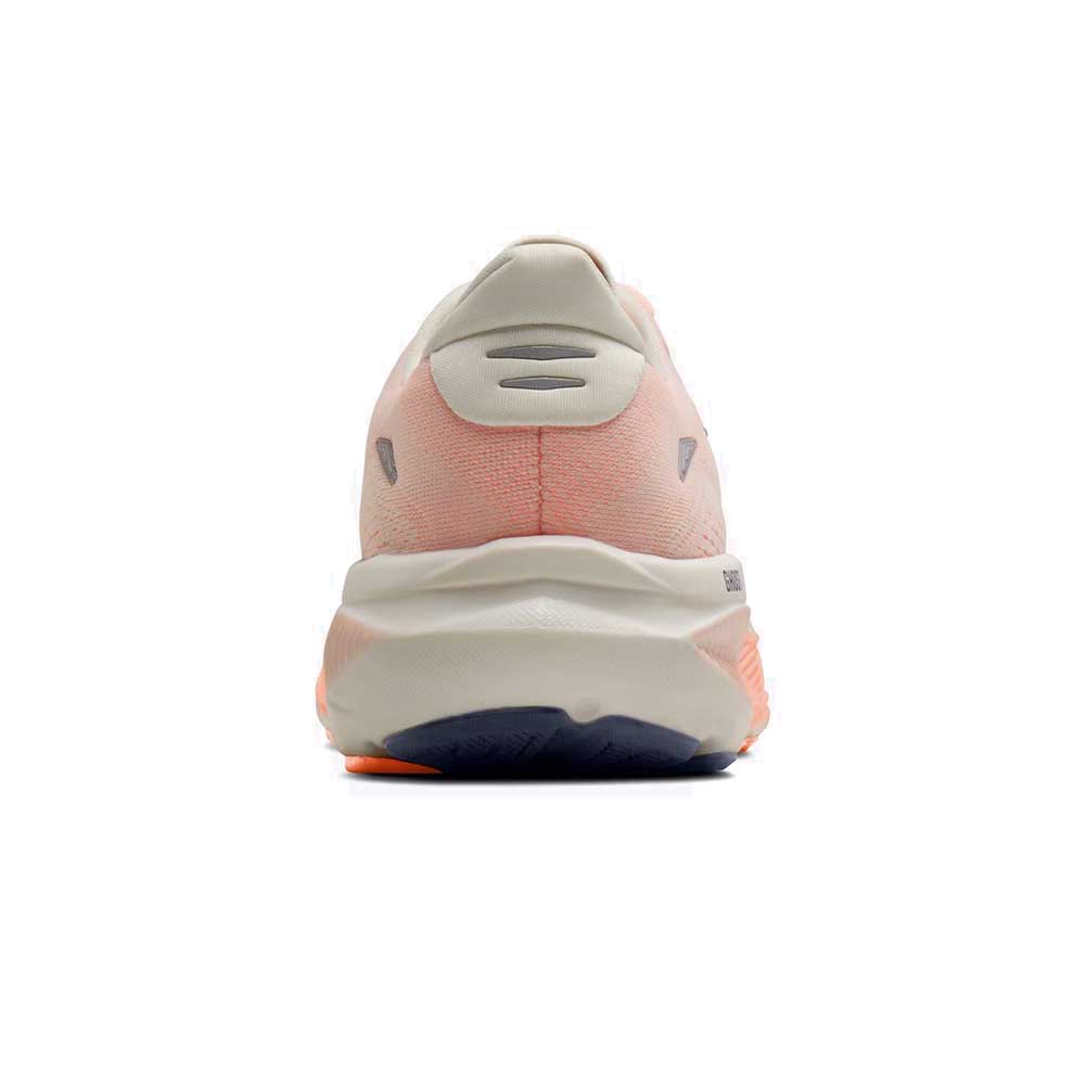Women's Ghost 18 Running Shoe - Star White/Cyber Peach/Grey - Wide (D)