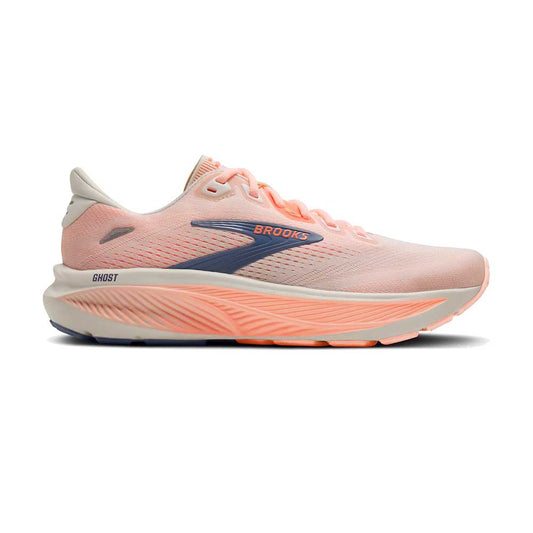 Women's Ghost 18 Running Shoe - Star White/Cyber Peach/Grey - Regular (B)
