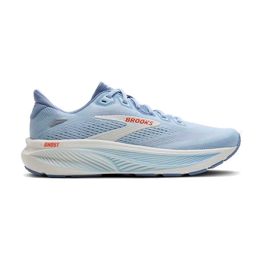 Women's Ghost 18 Running Shoe - Star White/Cyber Peach/Grey - Regular (B)