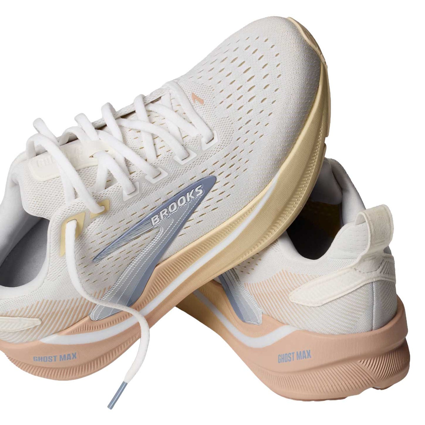 Women's Ghost Max 4 Running Shoe - White/Rose/Rutabaga - Extra Wide (2E)