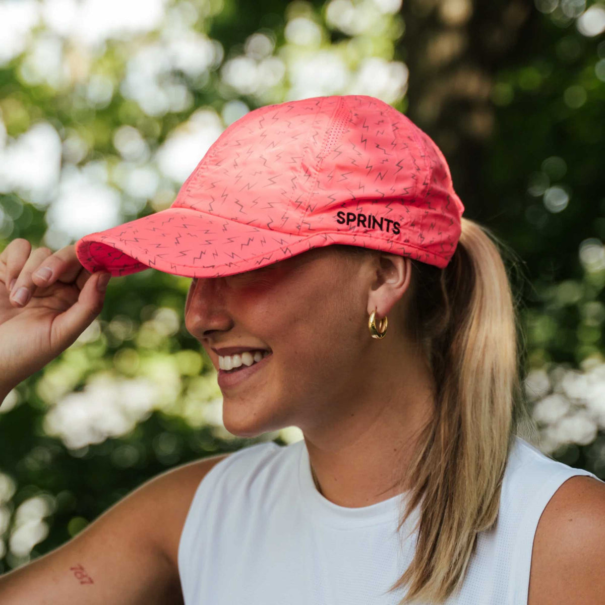 Neon Flash Pink Ponytail Hat