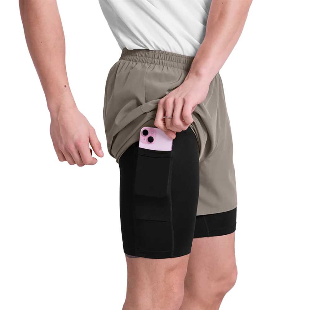 Men's Pace 2-in-1 Shorts - Taupe