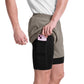 Men's Pace 2-in-1 Shorts - Taupe