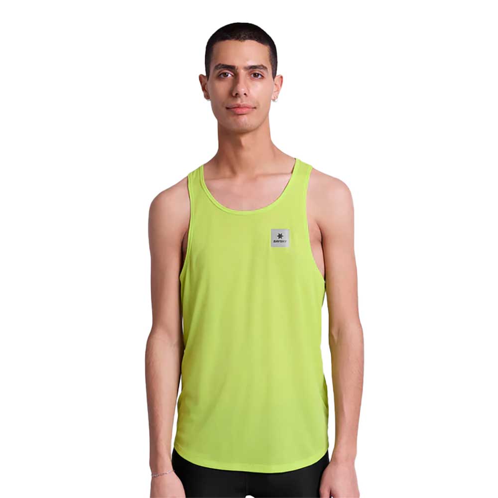 Men's Reactive Flow Singlet - Yellow Logo