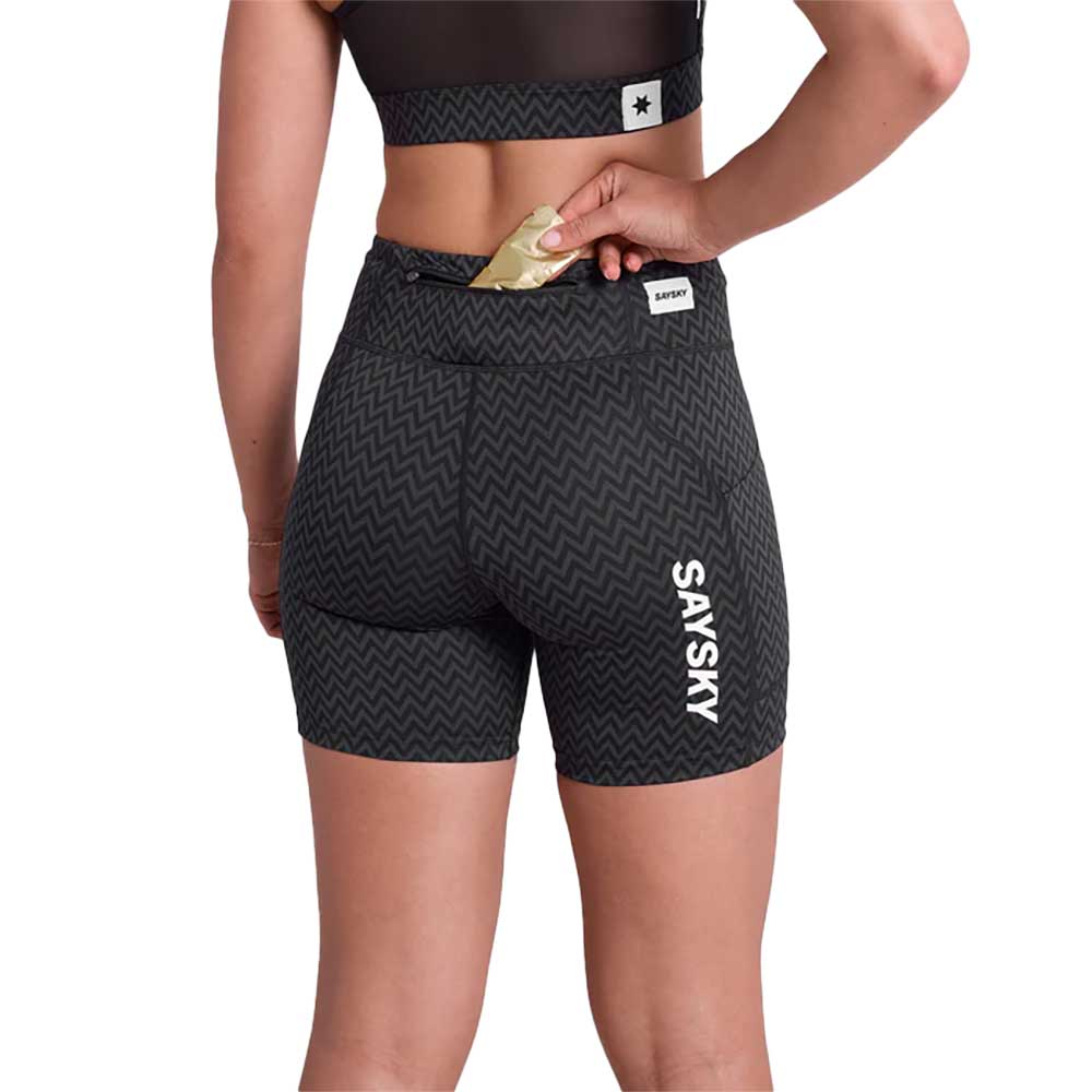 Women's Zig Zag Combat+ Short Tights 7" - Black