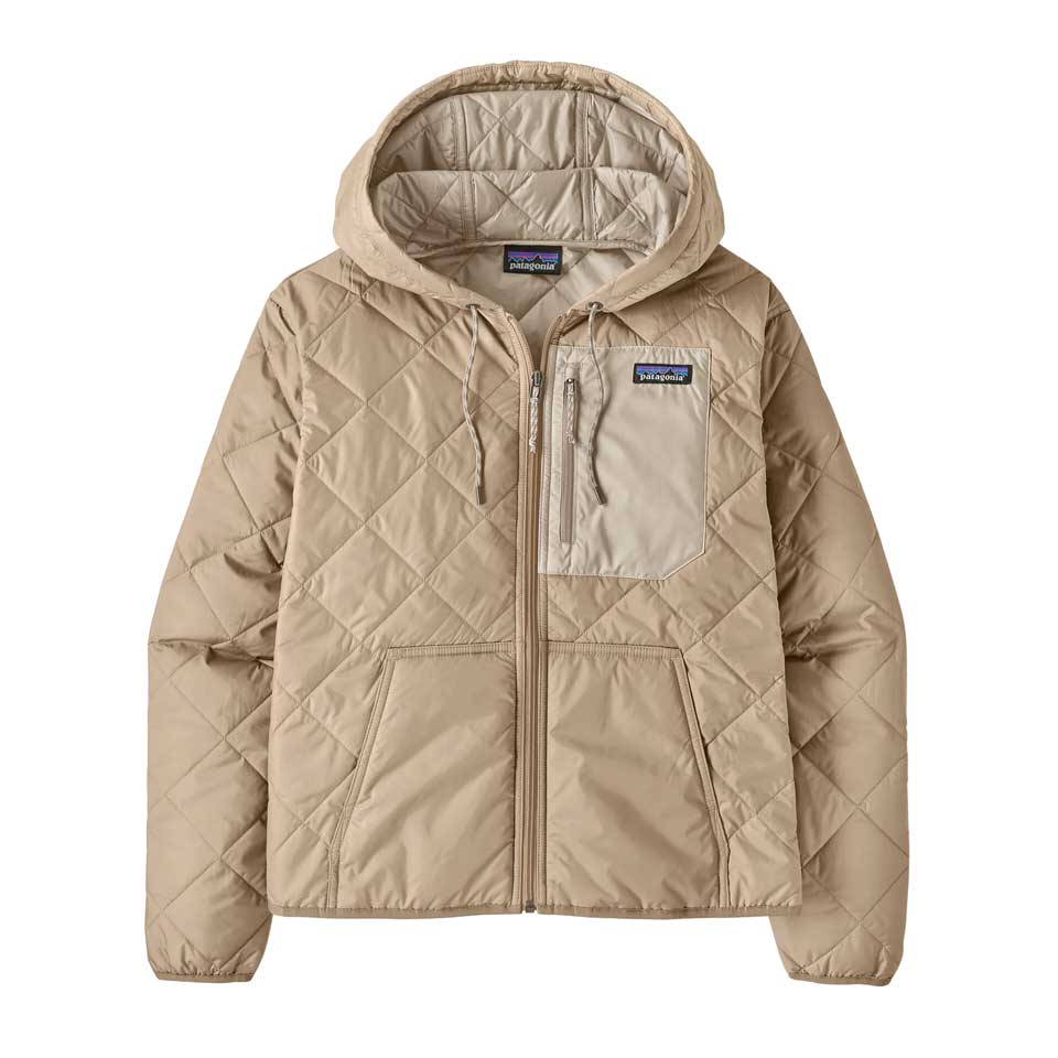 Women's Diamond Quilted Bomber Hoody - Oar Tan