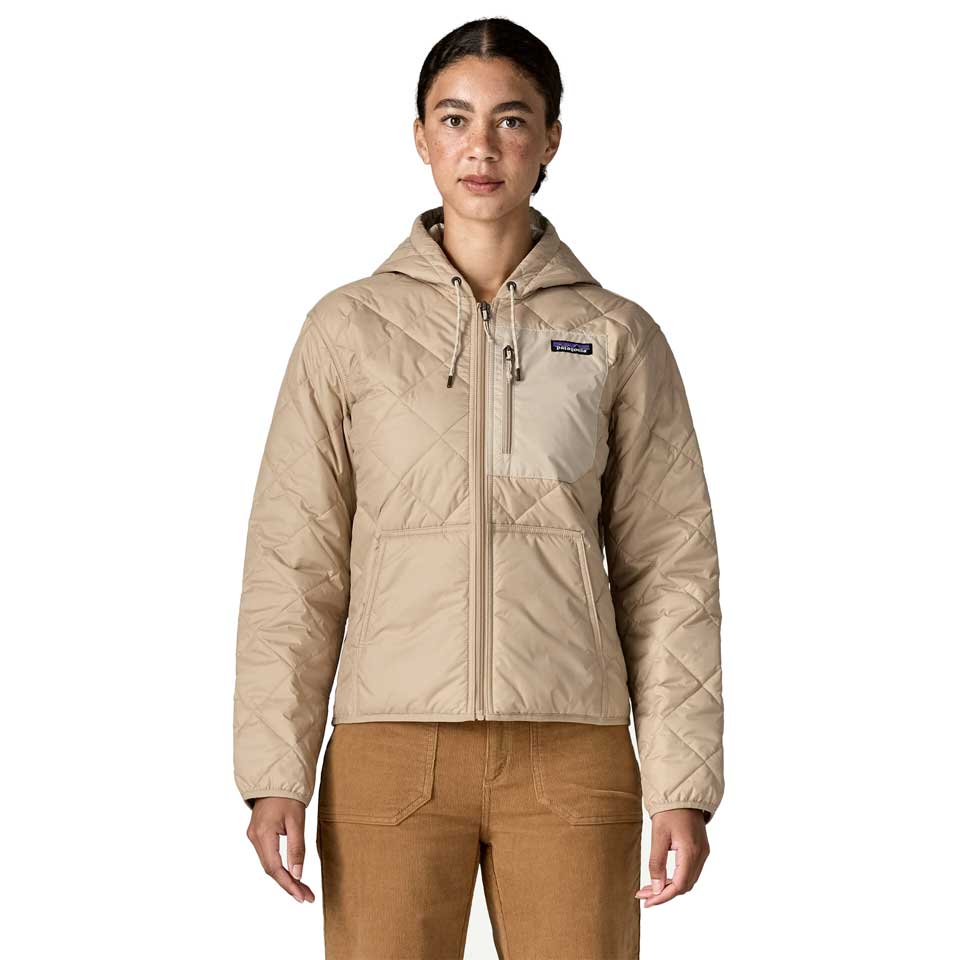 Women's Diamond Quilted Bomber Hoody - Oar Tan