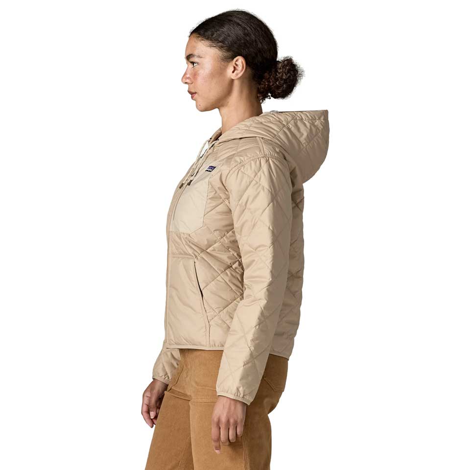 Women's Diamond Quilted Bomber Hoody - Oar Tan