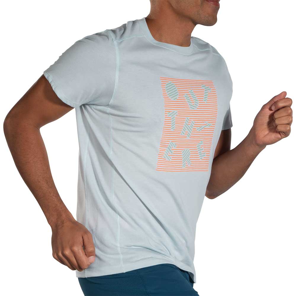 Men's Distance Short Sleeve 2.0 - Heather Light Slate/Out There