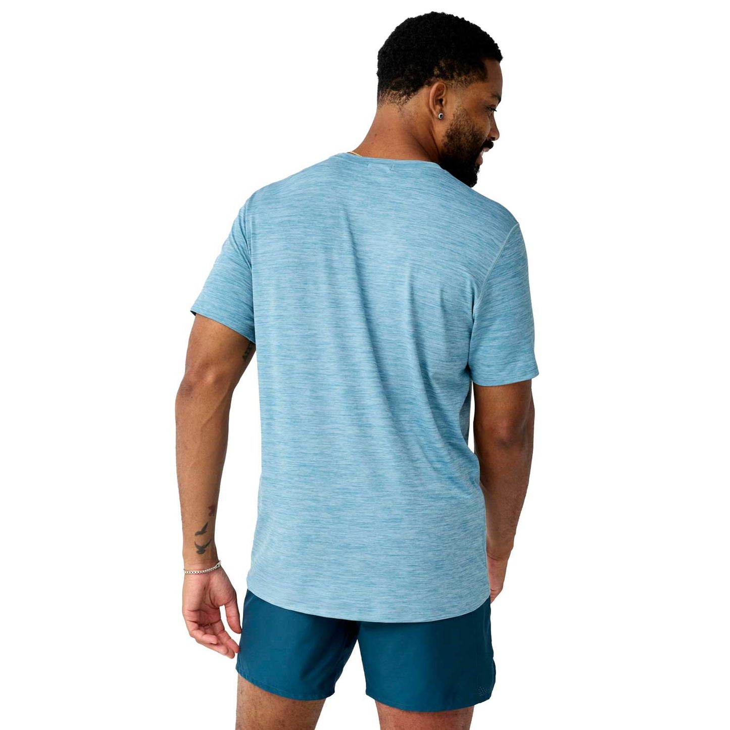 Men's Luxe Short Sleeve - Heather Blue Haze