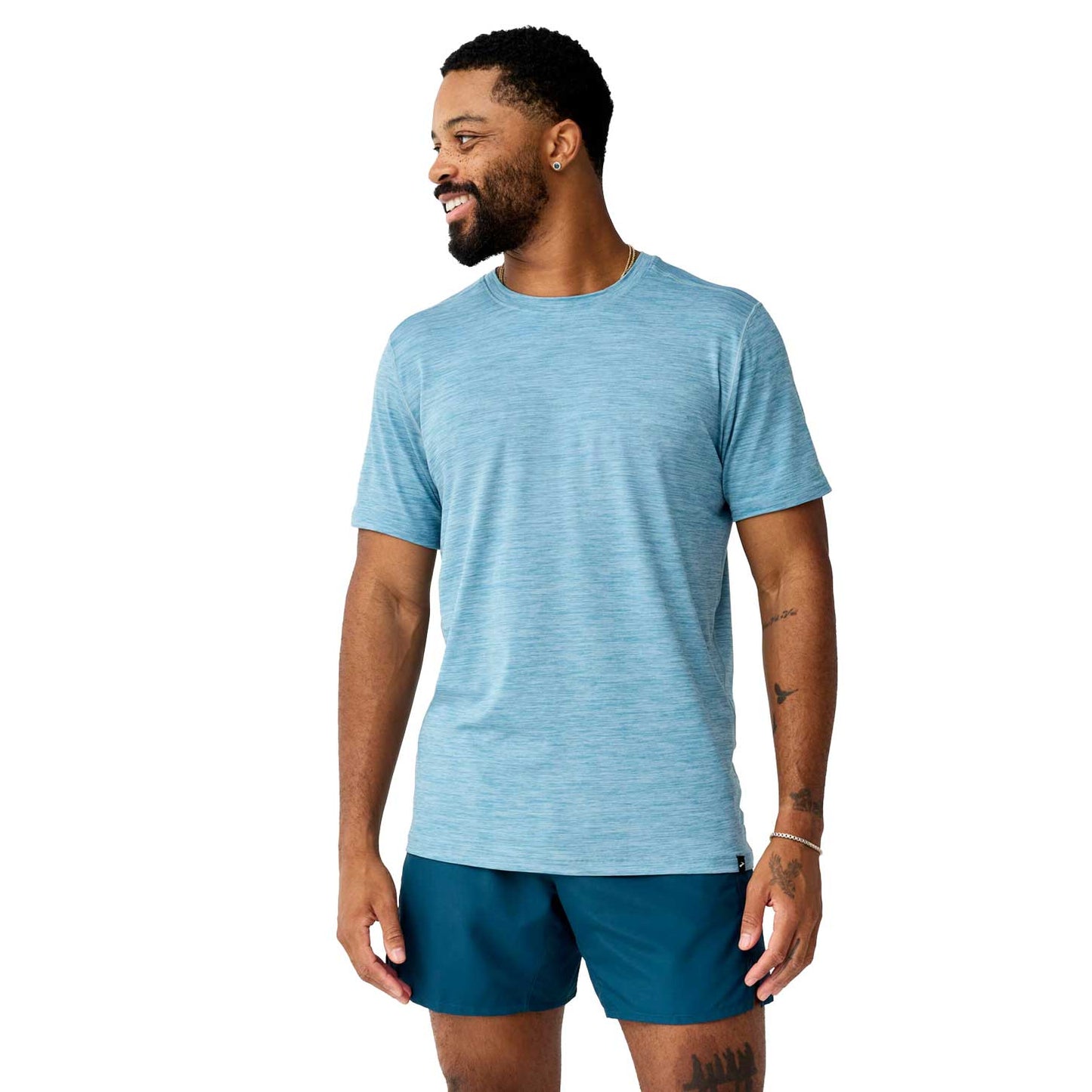 Men's Luxe Short Sleeve - Heather Blue Haze