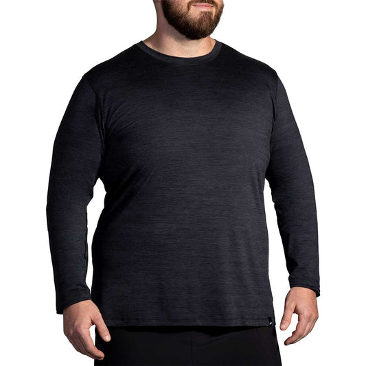 Men's Luxe Long Sleeve - Heather Deep Black