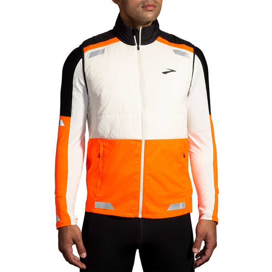 Run Visable Insulated Vest 2.0 - Ecru/Fluoro Flash/Black