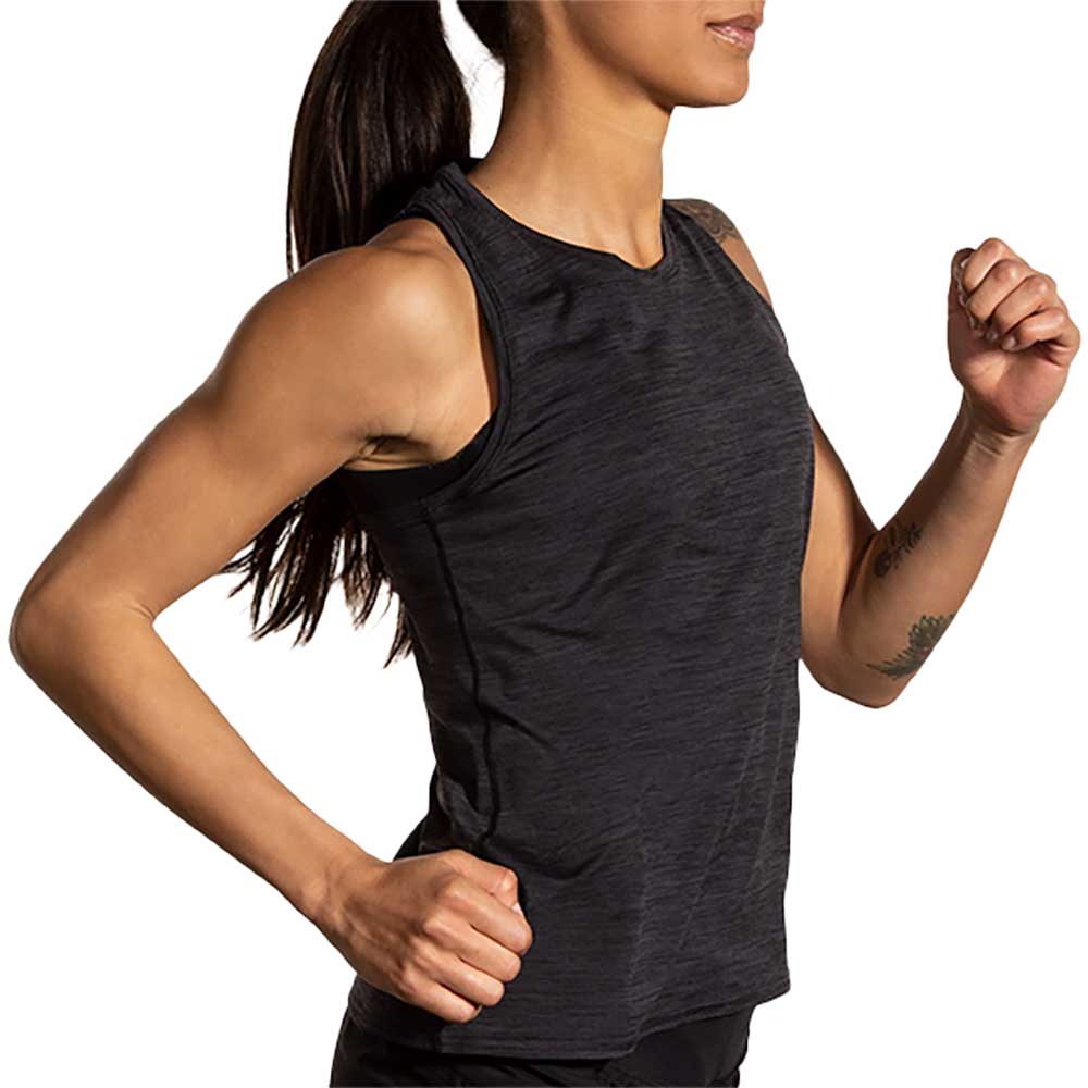 Women's Luxe Tank - Heather Deep Black