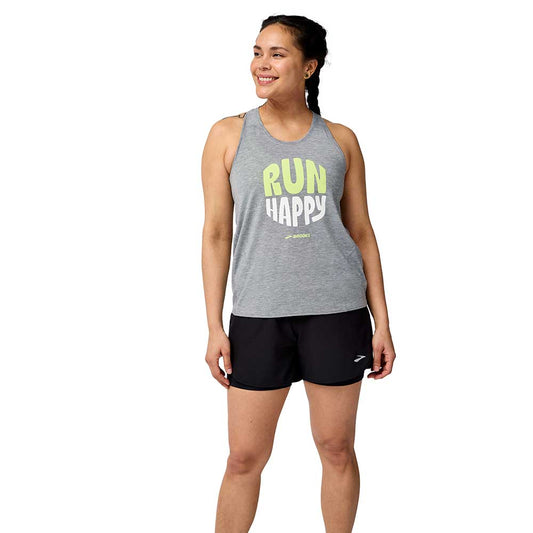 Women's Distance Tank 3.0 - Heather Ash/Run Happy