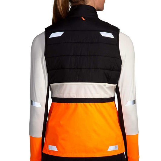 Women's Run Visible Insulated Vest 2.0 - Ecru/Fluoro Flash/Black