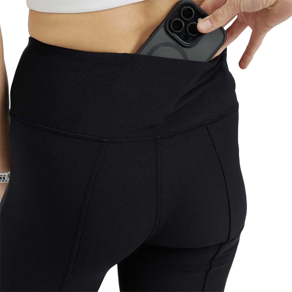 Women's Zip Flare Ribbed Legging - Onyx