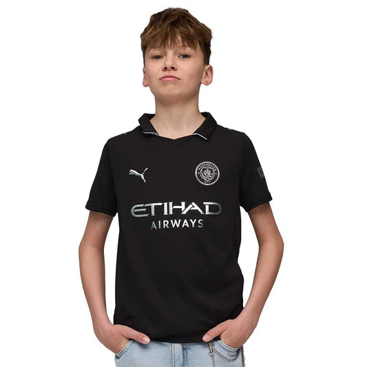 JR MCFC Away Jersey Replica - Puma Black