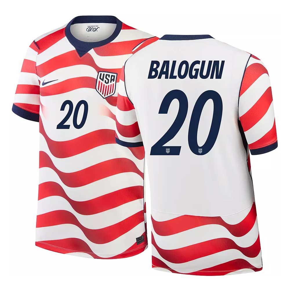 Men's USMNT 2026 Home Jersey BALOGUN #20 - Sail/Midnight Navy/Midnight Navy
