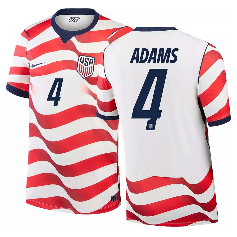 Men's USMNT 2026 Home Jersey ADAMS #4 - Sail/Midnight Navy/Midnight Navy