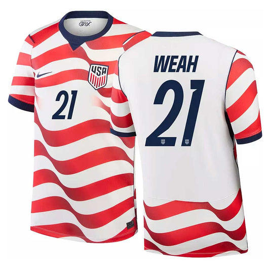 Men's USMNT 2026 Home Jersey WEAH #21 - Sail/Midnight Navy/Midnight Navy