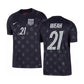 Men's USA DF SS Away Stadium Jersey WEAH #21 - Dark Obsidian/Pure Platinum