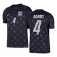 Men's USA DF SS Away Stadium Jersey ADAMS #4 - Dark Obsidian/Pure Platinum