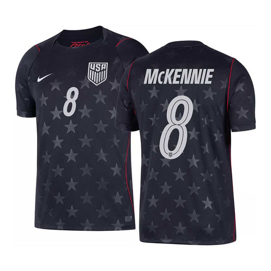 Men's USA DF SS Away Stadium Jersey MCKENNIE #8 - Dark Obsidian/Pure Platinum