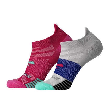 Unisex Ghost Lite No Show 2-Pack Socks - Pink/Salt & Light Grey