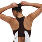 Women's Varigated Stripe Cadence Longline Bra - Cacao/Bandit Black