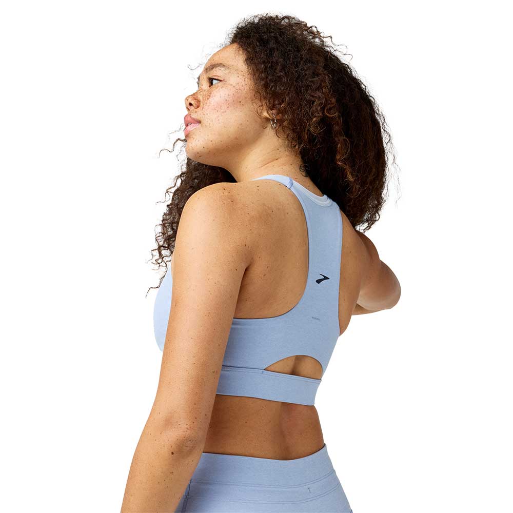 Women's Luxe Pocket Sports Bra - Heather Halogen Blue
