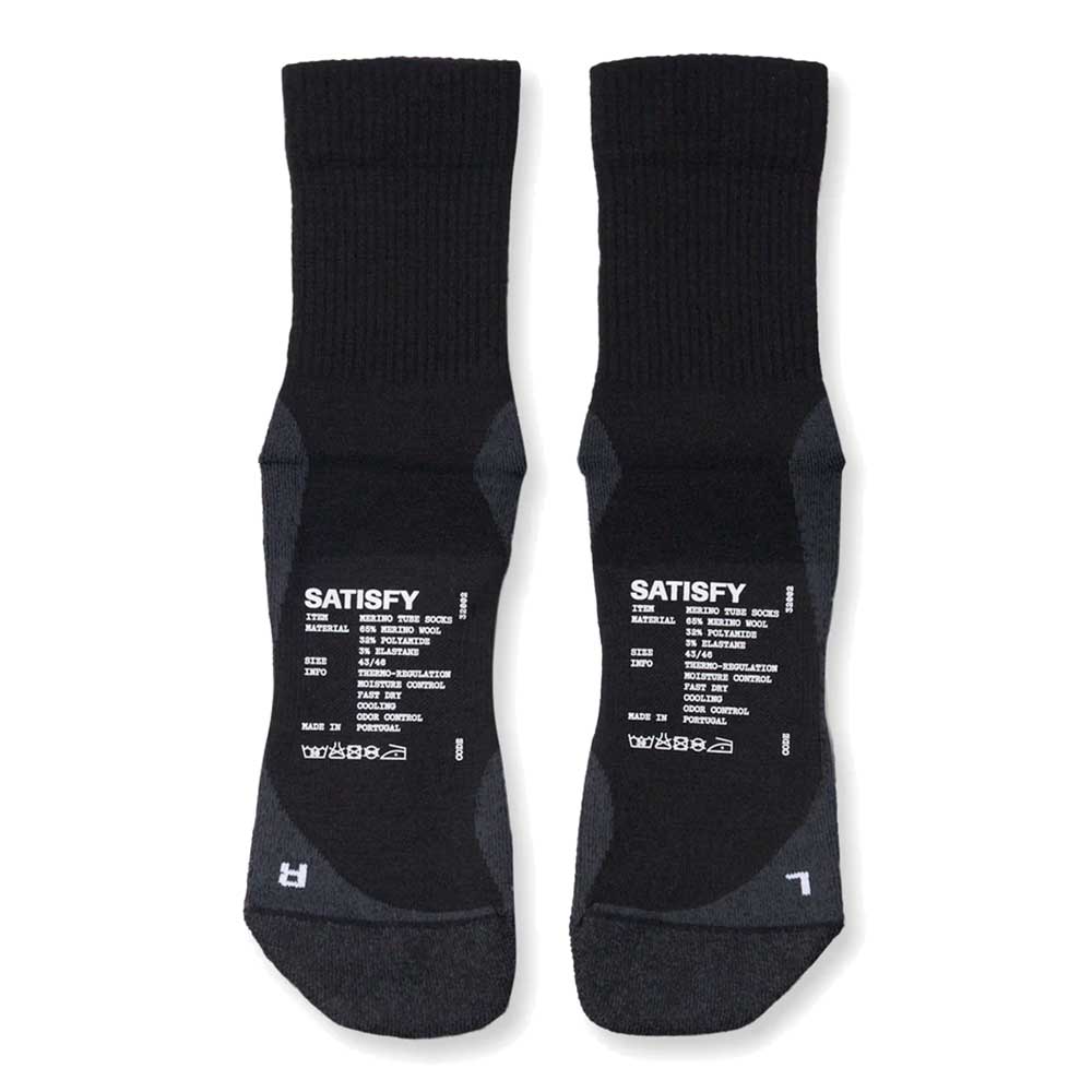 Merino Nylon Tube Socks - Black