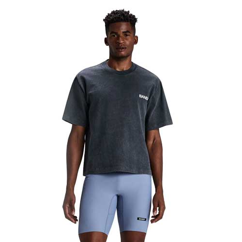Crewneck Heavyweight Abbreviated Tee - Black Chroma Wash