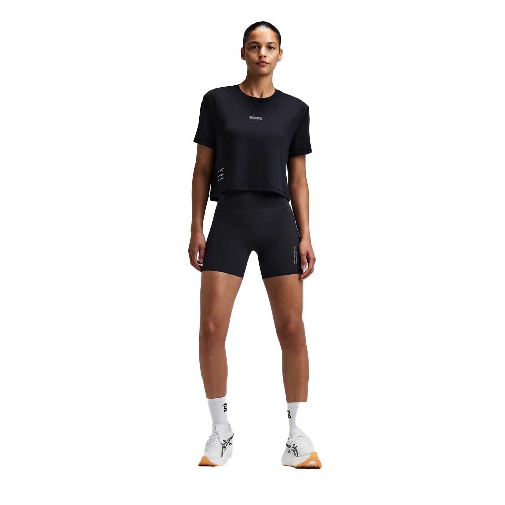 Women's MicroMesh Cropped Tee - Black