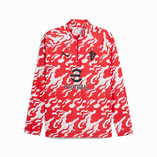 ACM Warm Up ¼ Zip Top - Puma White/For All Time Red