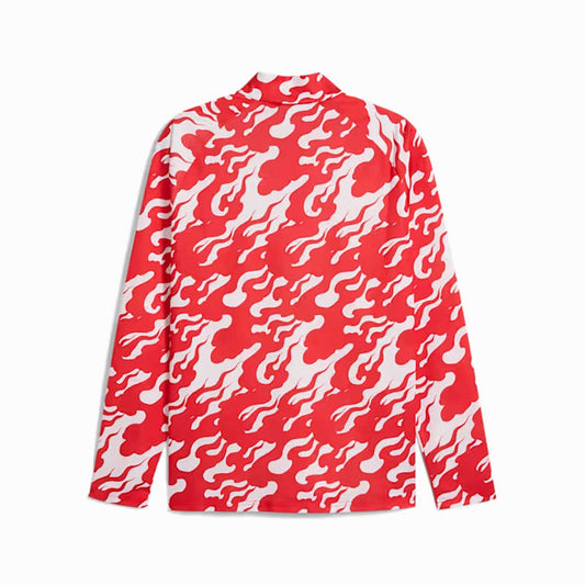 ACM Warm Up ¼ Zip Top - Puma White/For All Time Red
