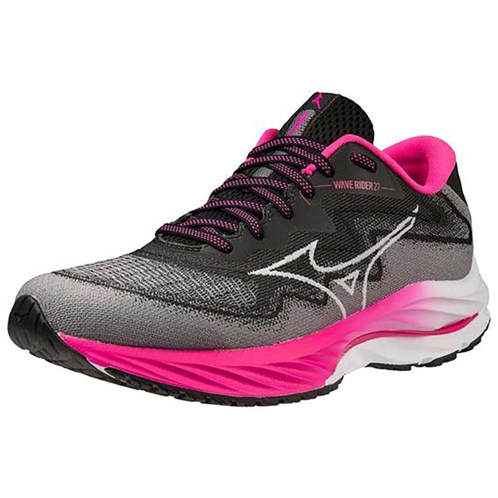 Women's Project Zero Wave Rider 27 Running Shoe - Black/White- Regular (B)