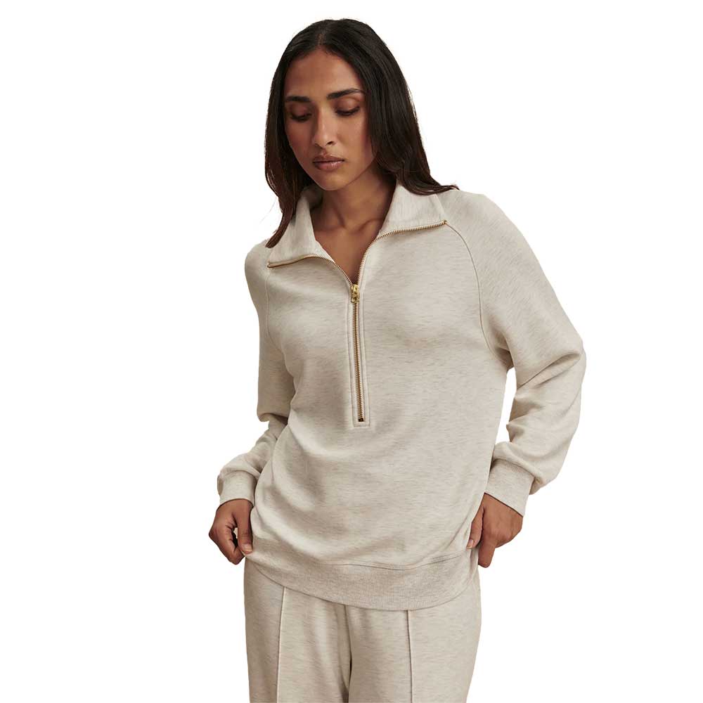Women's Selene Half Zip Sweat - Ivory Marl